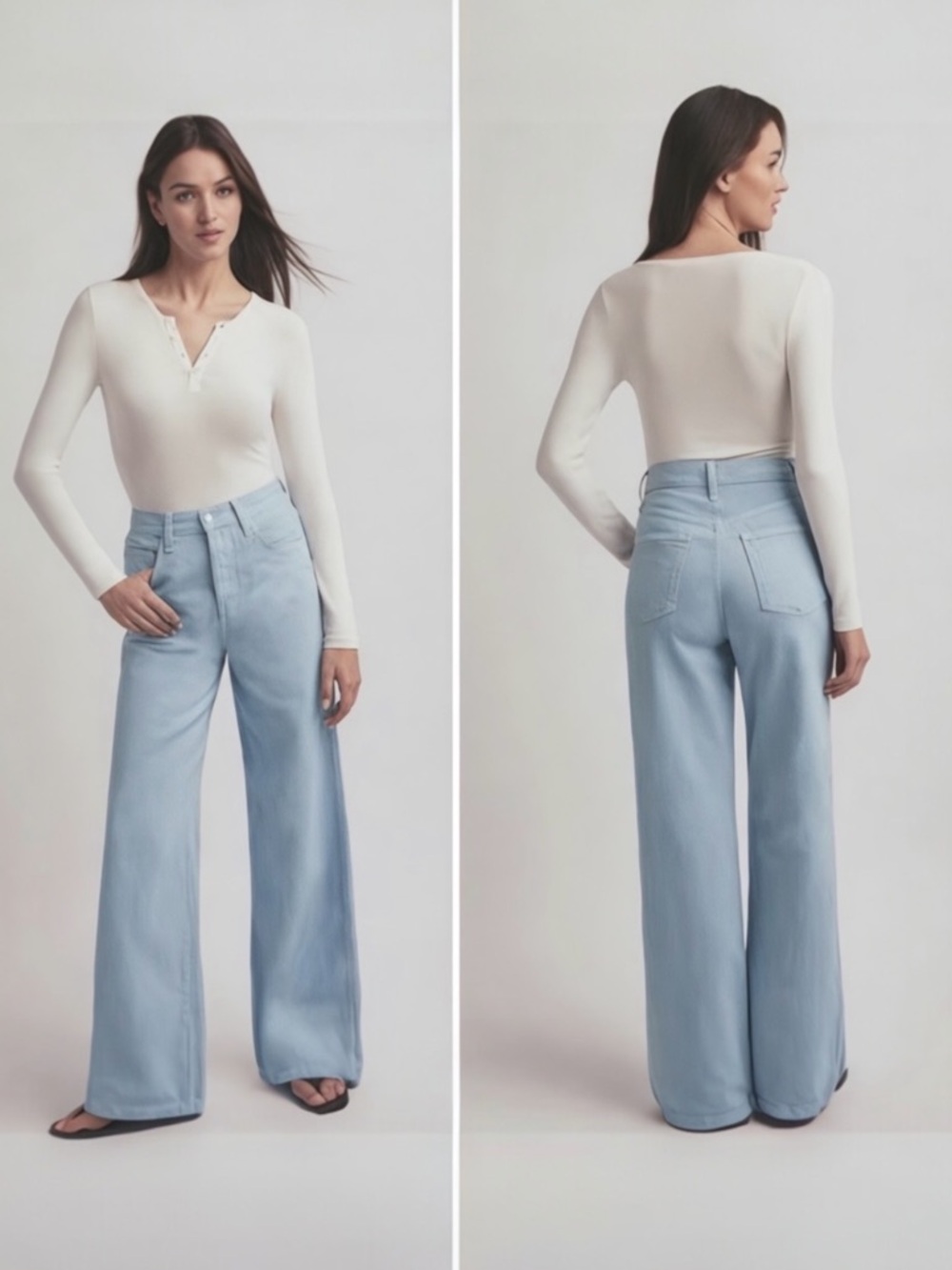 FAVORITE DAUGHTER The Masha Super High Rise‎ Wide Leg Jeans Coastal Blue Size 26